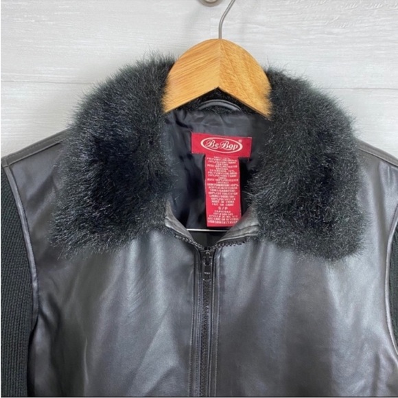 BeBop vintage faux fur collar black jacket - Picture 2 of 13